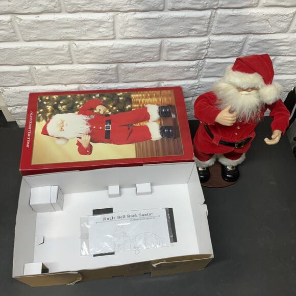 Jingle Bell Rock Santa Claus Animated Dancing Singing W Box Holiday Christmas - Picture 2 of 16